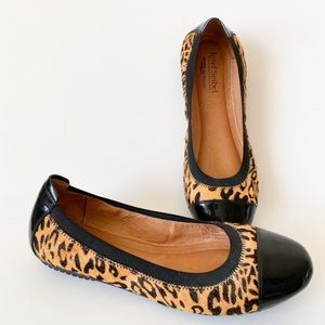 Josef Seibel Leopard Print Pony Hair Flats,Size 40